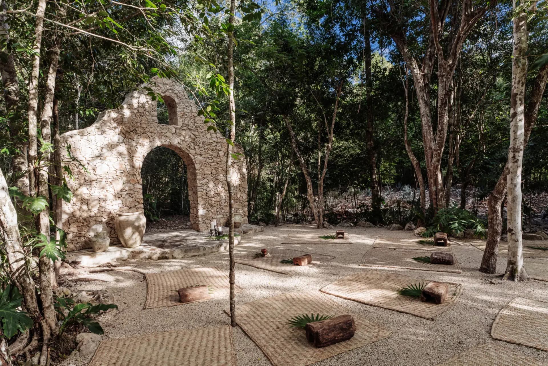 Underground cenote with sound healing beds at Onze Xpuha