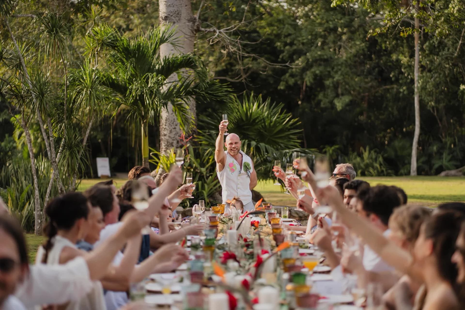 Bride at the pergola at Onze Xpuha, Wedding Weekend in the Riviera Maya